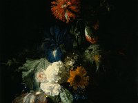 GG 449  GG 449, Jan van Huysum (1682-1749), Blumenstrauss mit Schmetterling, 1724, Leinwand, 57 x 49 cm : Blumen